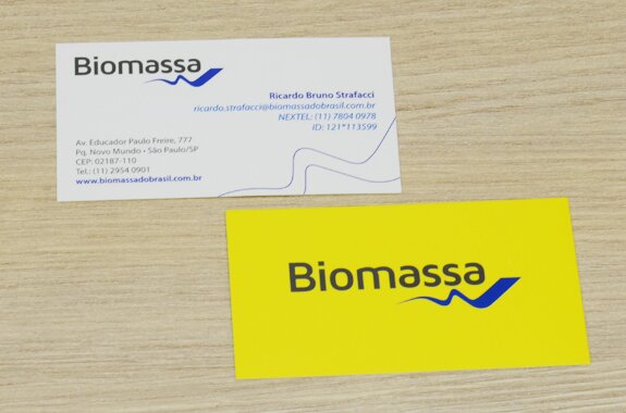 Criação de cartão de visitas para a Biomassa