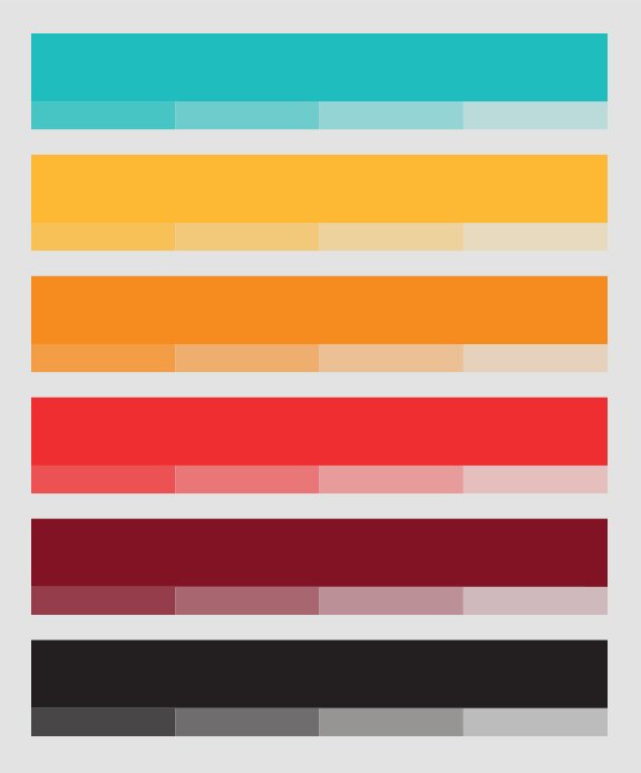 Paleta de cores desenvolvida para a Infotech