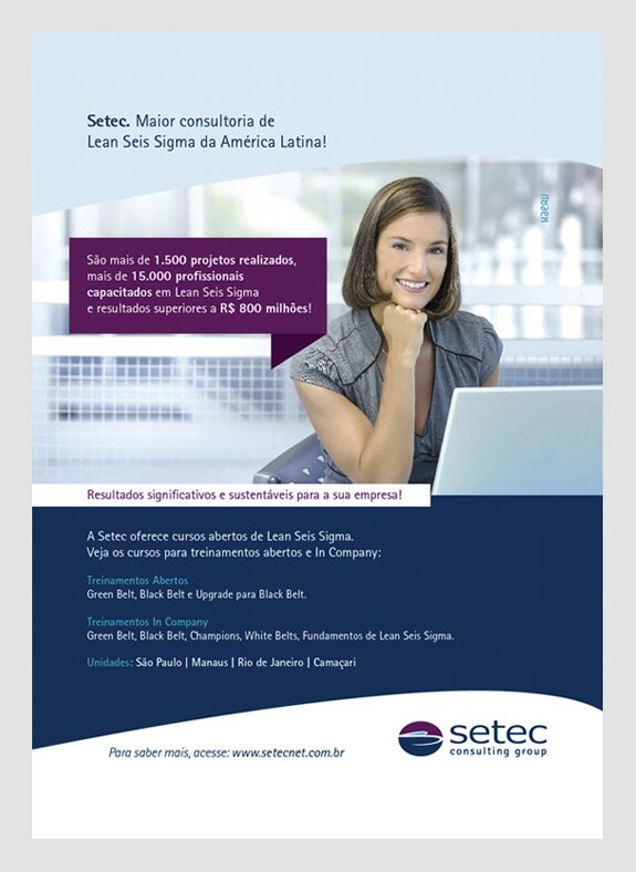 Criação de anúncio para a Setec Consulting Group, empresa de consultoria, treinamento e auditoria